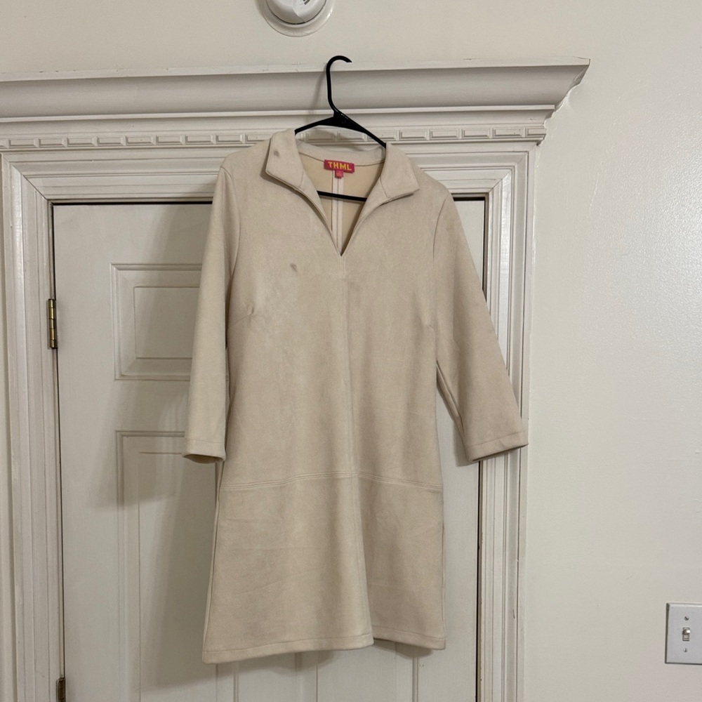 THML Beige V-Neck Women's Sweater